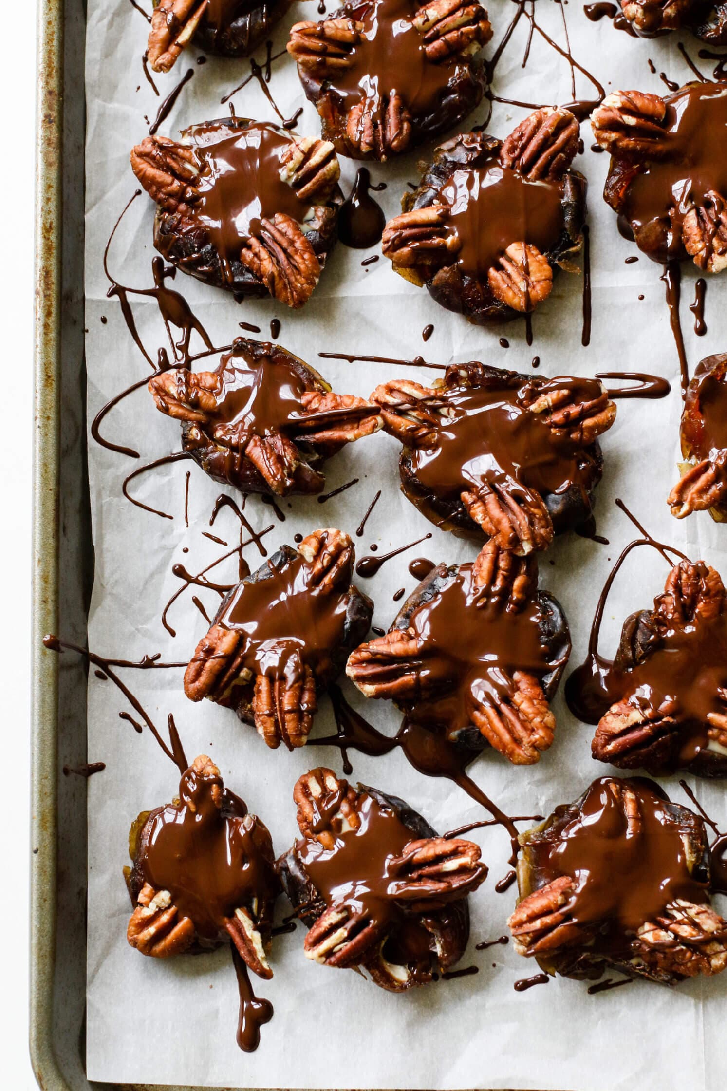 Dark Chocolate Medjool Date Turtles - dessert recipe by Carolyn Cohen