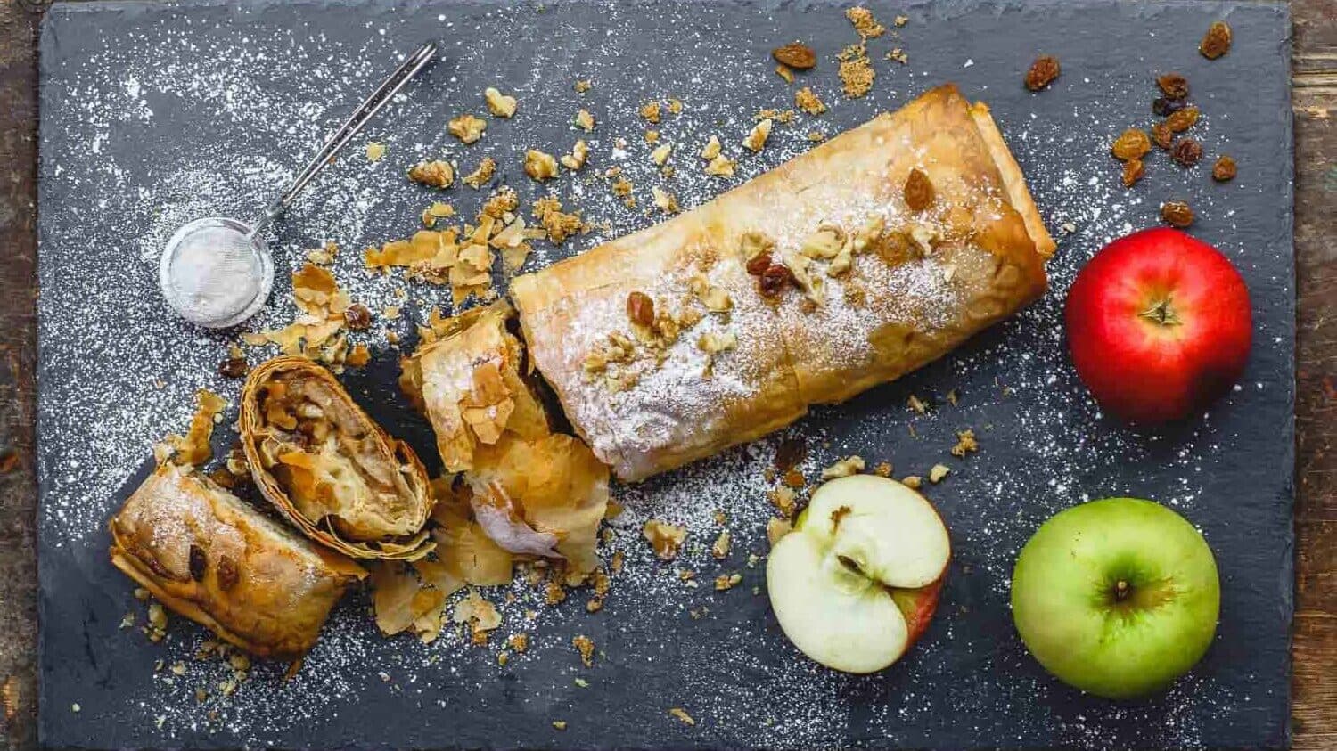 Easy Moroccan Date and Apple Strudel - dessert recipe by Carolyn Cohen