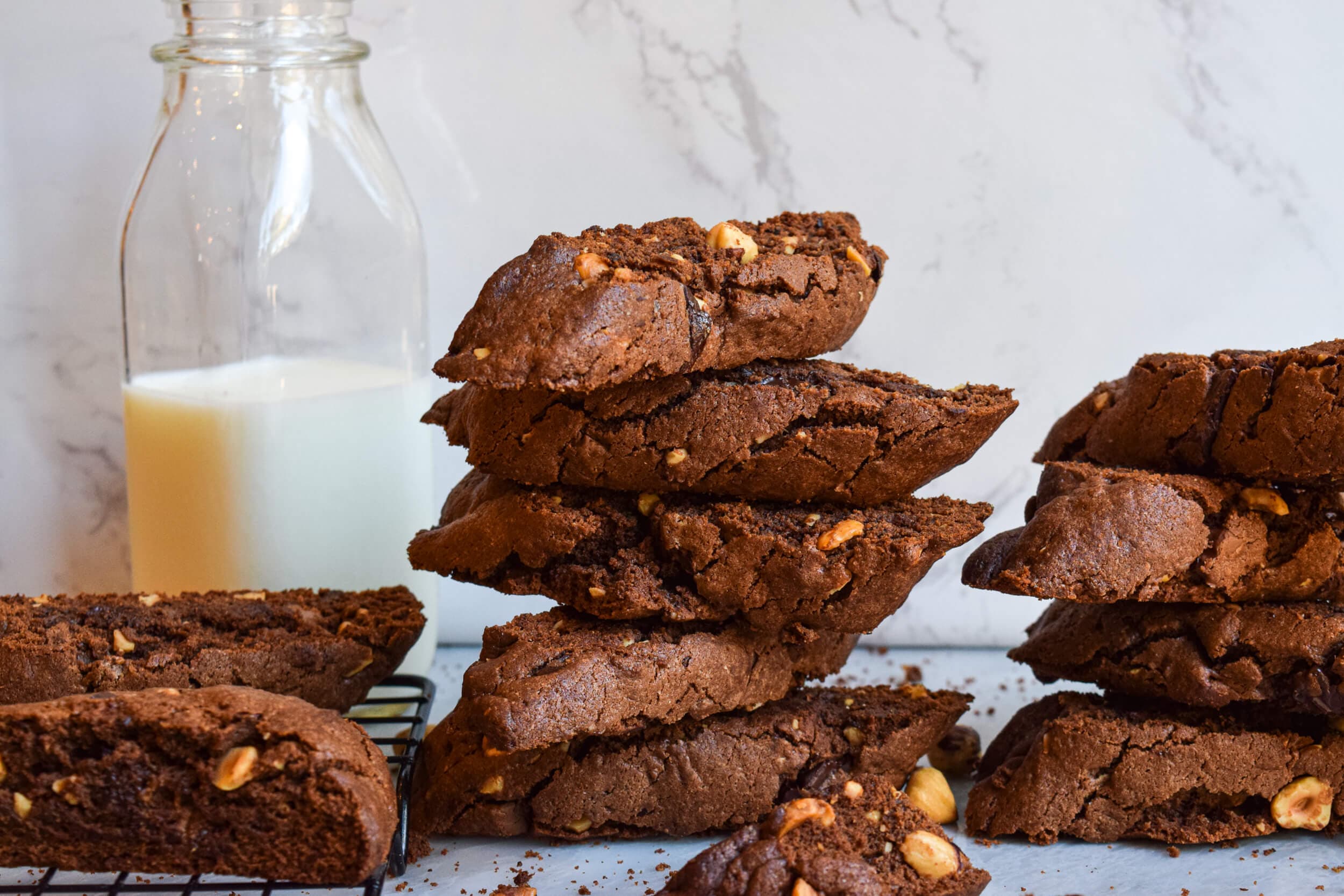 Double Chocolate Hazelnut Biscotti - dessert recipe by Carolyn Cohen