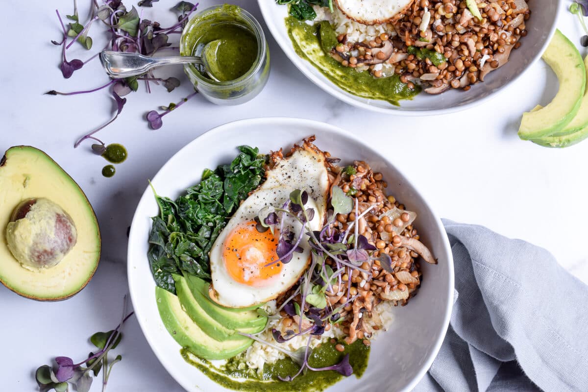 Lentil Shiitake Hippy Taco Bowl