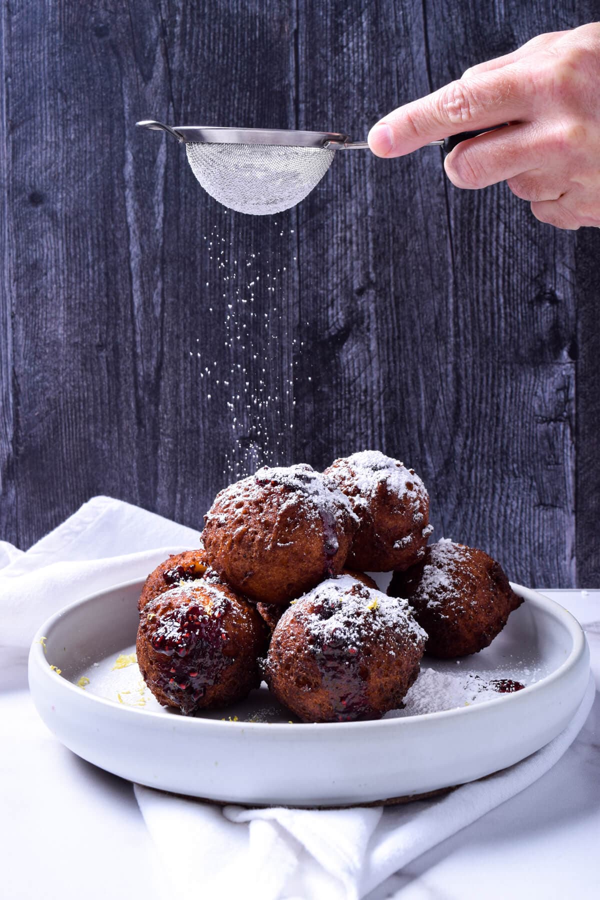 Italian Lemon Ricotta Cheesecake with Blackberry Coulis