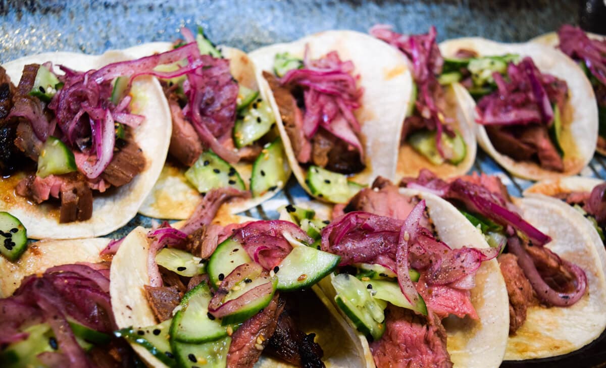 Korean Steak with Marinated Cucumbers