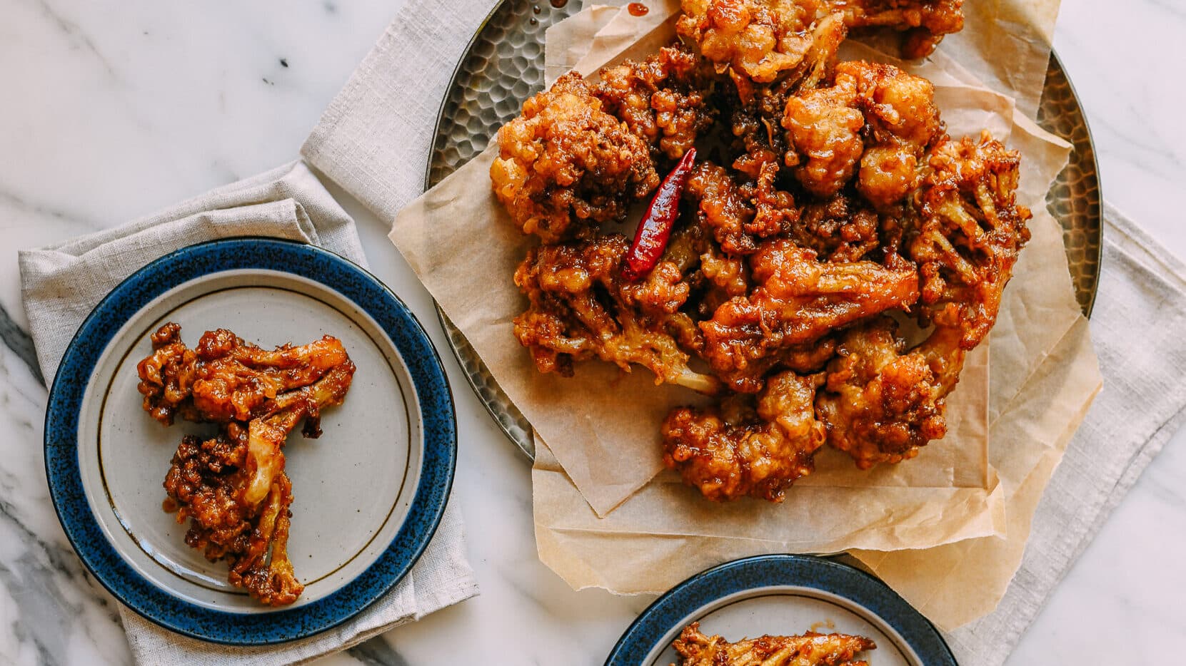 Korean Cauliflower “Wings” with Gochujang Ranch - recipe by Carolyn Cohen
