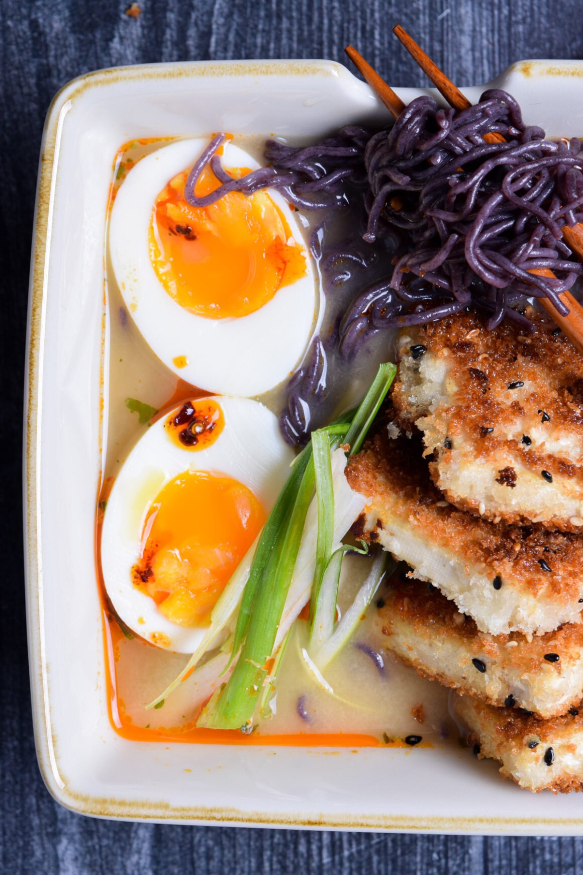 Pantry Coconut Miso Broth with Sesame Tofu Katsu - Delicious Dish